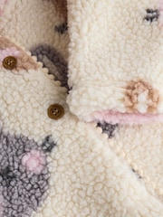 Ecru and Pink Bunny Borg Hooded Baby Jacket (0mths-2yrs) - Image 7 of 7