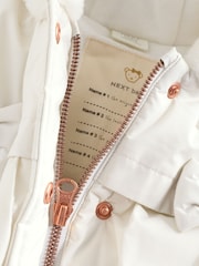 White Baby Bow Puffer Jacket (0mths-2yrs) - Image 12 of 13