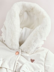 White Baby Bow Puffer Jacket (0mths-2yrs) - Image 13 of 13