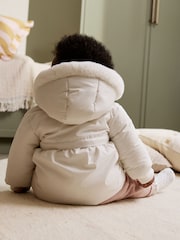 White Baby Bow Puffer Jacket (0mths-2yrs) - Image 3 of 13