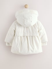White Baby Bow Puffer Jacket (0mths-2yrs) - Image 7 of 13