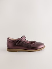 Burgundy Red Leather Touch Fastening Brogue Shoes - Image 2 of 5
