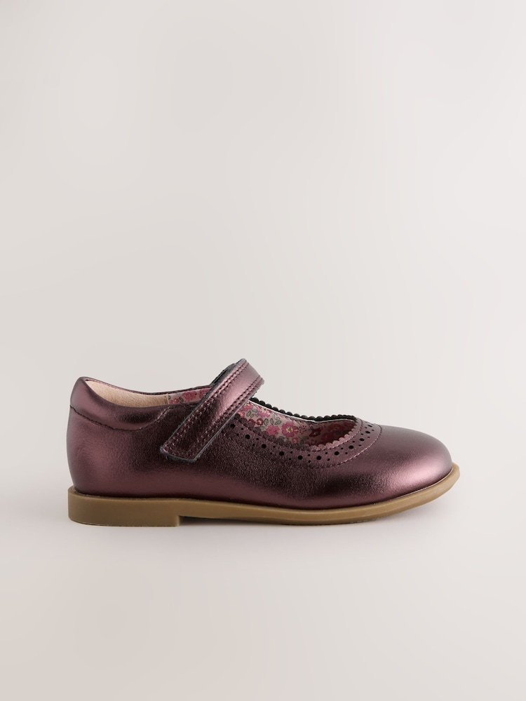 Burgundy Red Leather Touch Fastening Brogue Shoes - Image 2 of 5