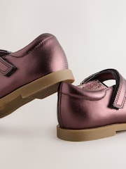 Burgundy Red Leather Touch Fastening Brogue Shoes - Image 3 of 5