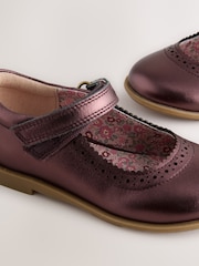 Burgundy Red Leather Touch Fastening Brogue Shoes - Image 4 of 5
