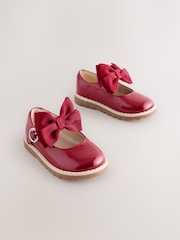 Red Standard Fit (F) Chunky Bow Mary Jane Shoes - Image 1 of 6