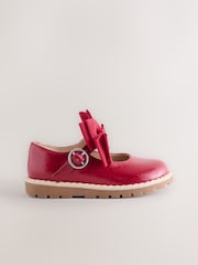 Red Standard Fit (F) Chunky Bow Mary Jane Shoes - Image 2 of 6
