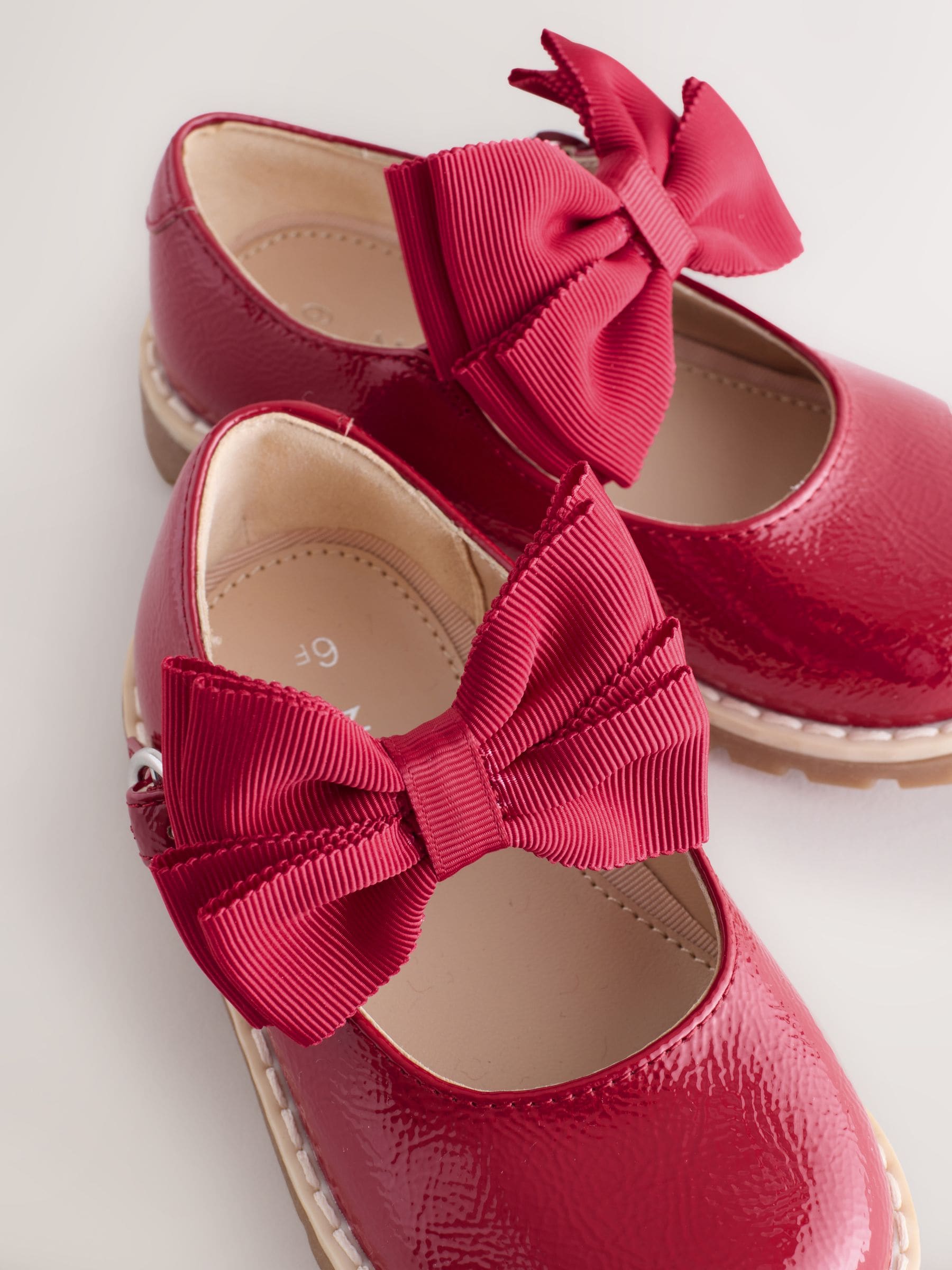 Buy Red Standard Fit (F) Chunky Bow Mary Jane Shoes from the Next
