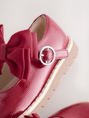 Red Standard Fit (F) Chunky Bow Mary Jane Shoes - Image 5 of 6