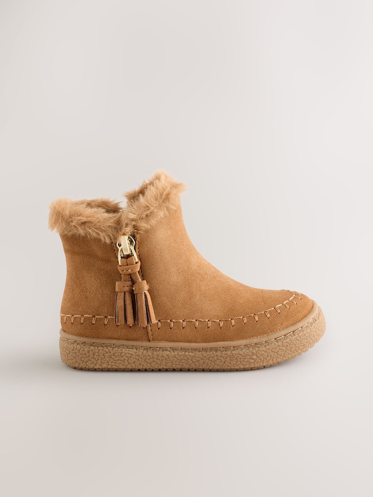 Marrón tostado - Faux Fur Lined Zip Ankle Boots - Imagen 2 de 5 Marrón tostado - Faux Fur Lined Zip Ankle Boots - Imagen 2 de 5