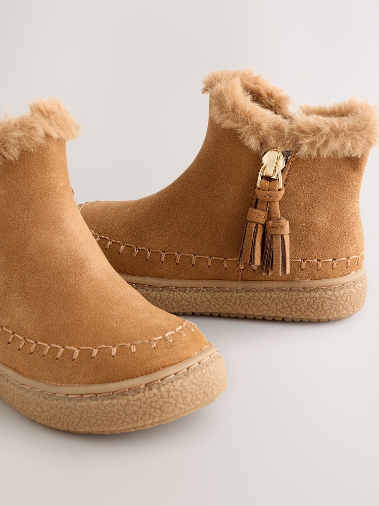 Marrón tostado - Faux Fur Lined Zip Ankle Boots - Imagen 5 de 5 Marrón tostado - Faux Fur Lined Zip Ankle Boots - Imagen 5 de 5
