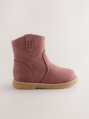 Berry Pink Ankle Western Boots - Image 2 of 5