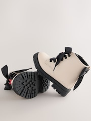 Neutral Minnie Mouse Bow Detail Lace Up Ankle Boots - Image 9 of 9