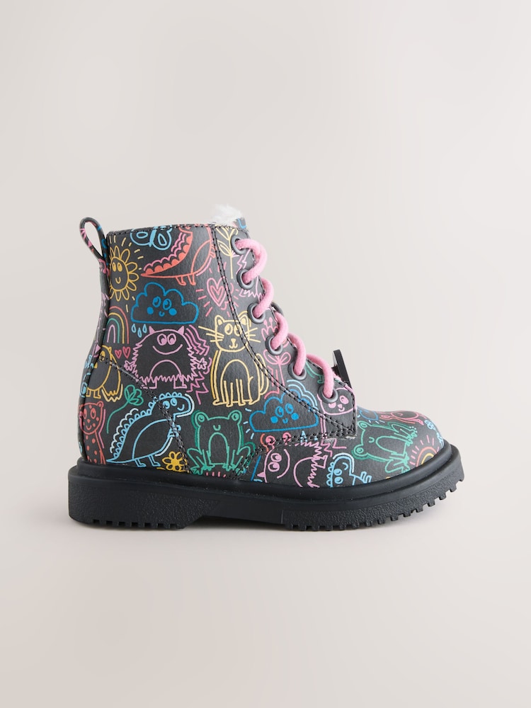 Multi Standard Fit (F) Lace-Up Ankle Boots - Image 2 of 5 Multi Standard Fit (F) Lace-Up Ankle Boots - Image 2 of 5