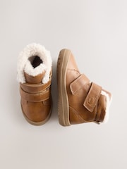 Tan Brown Waterproof Touch Fastening Boots - Image 5 of 6