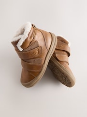 Tan Brown Waterproof Touch Fastening Boots - Image 6 of 6