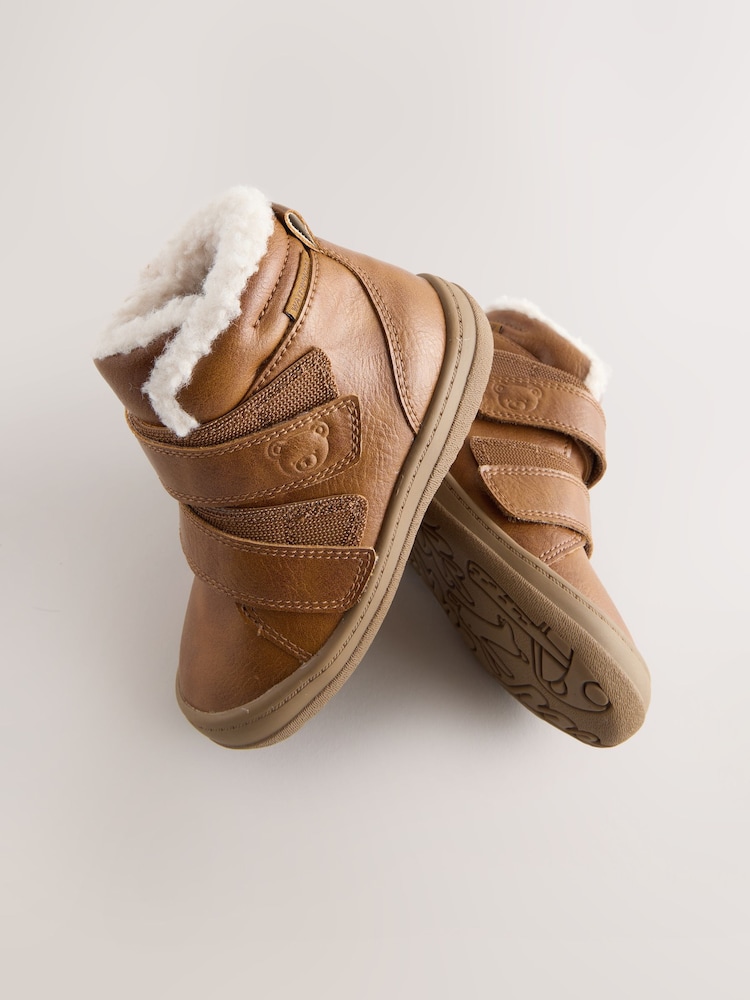 Tan Brown Waterproof Touch Fastening Boots - Image 6 of 6