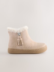 Bone Faux Fur Lined Zip Ankle Boots - Image 2 of 5