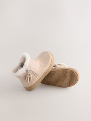 Bone Faux Fur Lined Zip Ankle Boots - Image 4 of 5