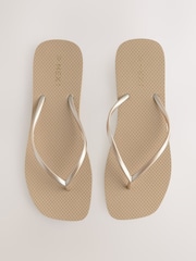 Gold Square Toe Flip Flops - Image 1 of 8