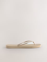 Gold Square Toe Flip Flops - Image 5 of 8
