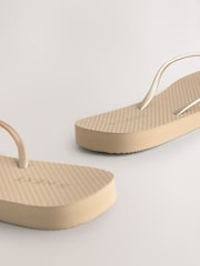 Gold Square Toe Flip Flops - Image 7 of 8