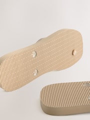 Gold Square Toe Flip Flops - Image 8 of 8