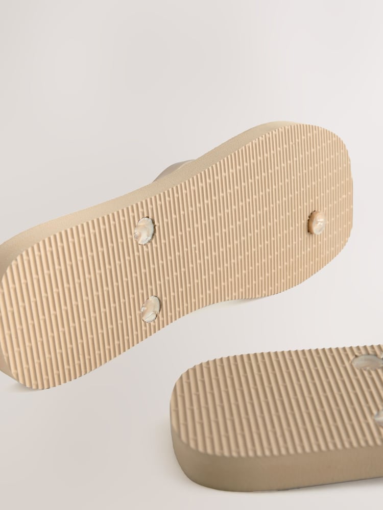 Gold Square Toe Flip Flops - Image 8 of 8