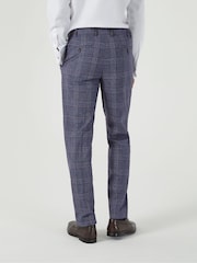 Skopes Blue Tailored Fit Irwin Windowpane Check Suit Trousers - Image 2 of 5