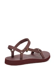 Teva Womens Burgundy Red Original Universal Slim Sandals - Image 3 of 6