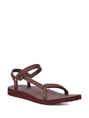 Teva Womens Burgundy Red Original Universal Slim Sandals - Image 4 of 6