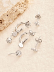 Sterling Silver Stud And Hoops Earrings - Image 3 of 3