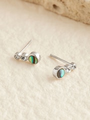 Sterling Silver Abalone Stud Earrings - Image 2 of 3