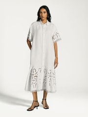 Sea New York White Marja Embroidery Shirt Dress - Image 4 of 7