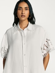 Sea New York White Marja Embroidery Shirt Dress - Image 5 of 7