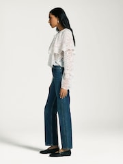 Sea New York White Marja Embroidery Capelet Blouse - Image 3 of 8