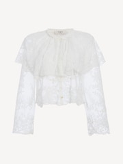 Sea New York White Marja Embroidery Capelet Blouse - Image 8 of 8
