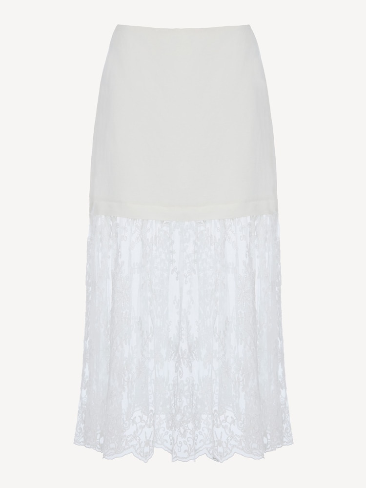 Sea New York White Marja Embroidery Mesh Combo Skirt - Image 1 of 1