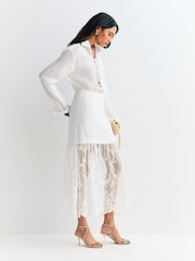 Sea New York White Marja Embroidery Mesh Combo Skirt - Image 4 of 6