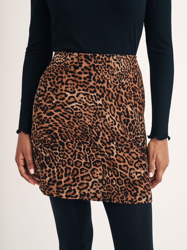 Nobodys Child Animal Stockholm Mini Skirt in Leopard - Image 4 of 4