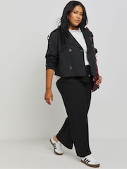 Simply Be Black Cropped Trench Jacket - Image 4 of 4