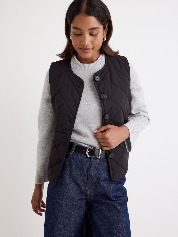 Nobodys Child Black Quilted Puffer Gilet - Image 1 of 5