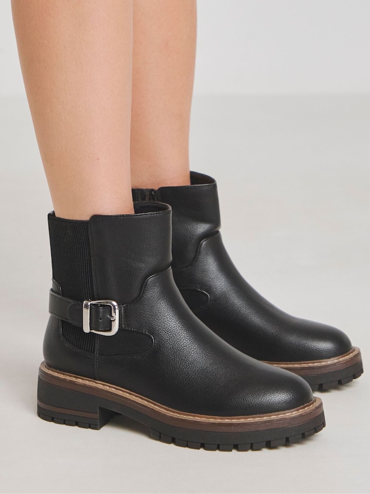 JD Williams Ankle Chelsea Boots With Buckle Detail - Image 3 of 4