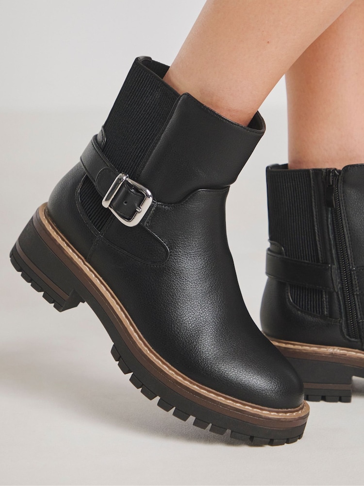 JD Williams Ankle Chelsea Boots With Buckle Detail - Image 4 of 4