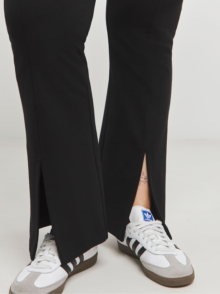 Simply Be Black Ponte Skinny Flared Leggings - Image 3 of 4