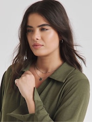 Simply Be Green Herringbone Pocket Smock Dress - Image 4 of 4