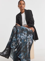 JD Williams Black Printed Pleated Maxi Skirt - Image 1 of 4