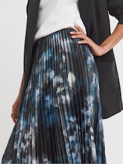 JD Williams Black Printed Pleated Maxi Skirt - Image 3 of 4