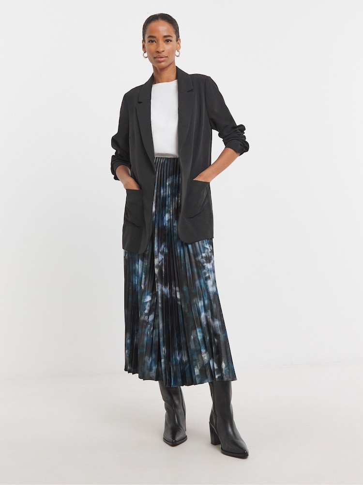 JD Williams Black Printed Pleated Maxi Skirt - Image 4 of 4