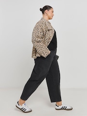 Simply Be Brown Leopard Boxy 100% Cotton Jacket - Image 4 of 4
